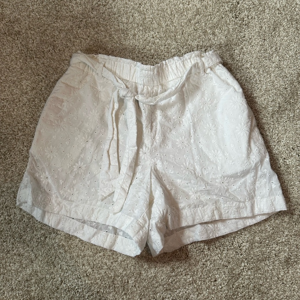 Polo Ralph Lauren white eyelet shorts